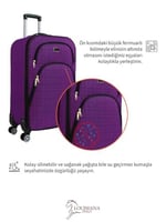 Louisiana Polo Kabin Boy 4 Teker Kumaş Valiz 1081 (Mor)