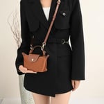 LOUKAYCCI Verstellbarer Crossbody-Gurt aus Rindsleder für Longchamp Le Pliage Mini-Tasche, Ersatz-Schultergurt-Set