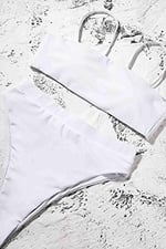 Lovesand Angelsin Kadın V Kesim Yüksek Belli Seksi Bikini Seti (as1, Sayısal, Sayısal_6, Normal, Normal, Beyaz), Beyaz, 36