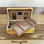 Lubinski İtaly Sedir Humidor Puro Kutusu Mapa Kavak 200's CigarSpa Elektronik Nemlendirme