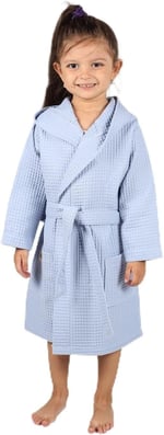Luckka Pike Çocuk Bornoz Waffle Kumaş - ZTWAF00 2-4 Yaş Mavi