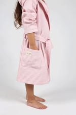 Luckka Pike Çocuk Bornoz Waffle Kumaş - ZTWAF00 2-4 Yaş Pembe