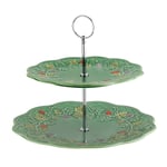 Lucky Art Vinea Seramik Yeşil İki Katlı Kek Standı 27 Cm