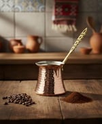 LUDIA Dövme Bakır El Yapımı Cezve Kahve Cezvesi (279ml)