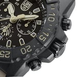 Luminox Erkek Kronograf İsviçre Kuvars Mekanizması Saat Kauçuk Bileklik XS.3590.NSF.Set, Siyah, Kayış