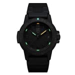 Luminox Leatherback SEA Turtle Blackout XS.0301.BO.L Erkek Saati Küçük 39 mm - Askeri Saat Siyah Tarih Göstergeli 100 m Su Geçirmez, Schwarz, Bant