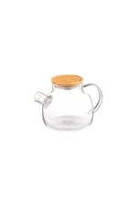 Luna Borosilikat Cam Demlik 1.5 L – Bambu Kapaklı, Isıya Dayanıklı Çaydanlık