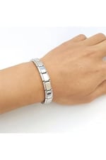 LUNOX (581) İtalyan Charm Çelik Bileklik Gümüş