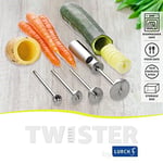 Lurch 220295 Twister EDS 5 parça/sebze ve meyve ve sebzeleri oymak için dört adet paslanmaz çelik matkap ucu, 26 cm