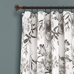 Lush Decor, Gri ve Beyaz Botanik Bahçesi Perdeleri Çiçekli Kuş Baskılı Oda Karartma Pencere Perdeleri Oturma, Yemek, Yatak Odası için Set, 95
