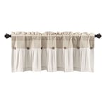 Lush Decor Keten Düğmeli Pencere Perdesi Saçaklı, 45,72 cm U x 132,08 cm G - Seçenekler: 18
