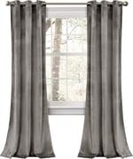 Lush Decor Prima Kadife Perdeler Renkli Blok Oda Karartma Pencere Panel Seti Oturma, Yemek, Yatak Odası (Çifti), 96,5 cm G x 213,4 cm L, Gri - Seçenekler: 38