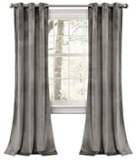 Lush Decor Prima Kadife Perdeler Renkli Blok Oda Karartma Pencere Panel Seti Oturma, Yemek, Yatak Odası (Çifti), 96,5 cm G x 213,4 cm L, Gri - Seçenekler: 38