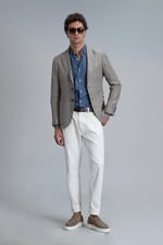 Luta Spor Erkek Blazer Ceket Slim Fit Kahverengi 50