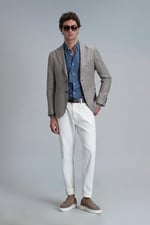 Luta Spor Erkek Blazer Ceket Slim Fit Kahverengi 52