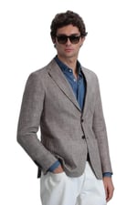Luta Spor Erkek Blazer Ceket Slim Fit Kahverengi 48