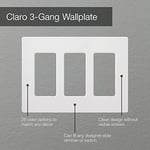 Lutron Claro 3 Gang Dekoratör/Rocker Duvar Plakası, Parlak, Kahverengi (1'li Paket) | CW-3-BR