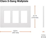 Lutron Claro 3 Gang Dekoratör/Rocker Duvar Plakası, Parlak, Kahverengi (1'li Paket) | CW-3-BR