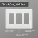 Lutron Claro 3 Gang Dekoratör/Rocker Duvar Plakası, Parlak, Kahverengi (1'li Paket) | CW-3-BR