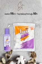 Lux Aseton 115 ml ve Top Makyaj Pamuğu 50'li