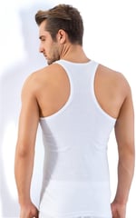 Lüx Drm Erkek Beyaz Sporcu Rambo Pamuklu Atlet, XL, SL1008LX-869SC00184032