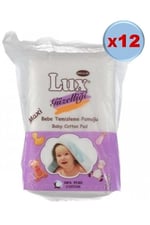 LUX Maxi Bebek Temizleme Pamuğu, 60'lı, 12 Adet, Beyaz