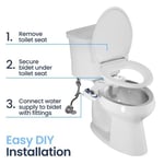 LUXE Bidet NEO 120 - Kendi Kendini Temizleyen Başlık, Tatlı Su Elektrikli Olmayan Bide Eklentisi, Klozet Kapağı için, Ayarlanabilir Su Basıncı, Arka Yıkama (Gül Altın)
