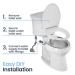LUXE Bidet NEO 120 - Kendi Kendini Temizleyen Başlık, Tatlı Su Elektrikli Olmayan Bide Eklentisi, Klozet Kapağı için, Ayarlanabilir Su Basıncı, Arka Yıkama (Gül Altın)
