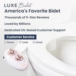 LUXE Bidet NEO 120 - Kendi Kendini Temizleyen Başlık, Tatlı Su Elektrikli Olmayan Bide Eklentisi, Klozet Kapağı için, Ayarlanabilir Su Basıncı, Arka Yıkama (Gül Altın)