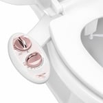 LUXE Bidet NEO 120 - Kendi Kendini Temizleyen Başlık, Tatlı Su Elektrikli Olmayan Bide Eklentisi, Klozet Kapağı için, Ayarlanabilir Su Basıncı, Arka Yıkama (Gül Altın)
