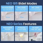 Luxe Bidet Neo 185 Bidet Kendi Kendini Temizleyen Çift Başlıklı Manuel Tuvalet Aparatı, Beyaz