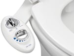 Luxe Bidet Neo 185 Bidet Kendi Kendini Temizleyen Çift Başlıklı Manuel Tuvalet Aparatı, Beyaz