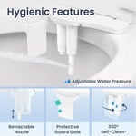 LUXE Bidet NEO 320 Plus – Yeni Nesil Sıcak Su Bide Klozet Kapağı Eklentisi, Yenilikçi EZ-Kaldırma Menteşeleri, Çift Nozullu ve 360° Kendini Temizleme Modu (Beyaz)