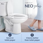 LUXE Bidet NEO 320 Plus – Yeni Nesil Sıcak Su Bide Klozet Kapağı Eklentisi, Yenilikçi EZ-Kaldırma Menteşeleri, Çift Nozullu ve 360° Kendini Temizleme Modu (Beyaz)