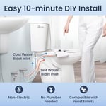 LUXE Bidet NEO 320 Plus – Yeni Nesil Sıcak Su Bide Klozet Kapağı Eklentisi, Yenilikçi EZ-Kaldırma Menteşeleri, Çift Nozullu ve 360° Kendini Temizleme Modu (Beyaz)