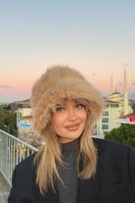 Luxury Peluş Bucket Kalpak Şapka Kışlık Suni Kürk Şapkası, Uzuntuylubucketmolly