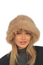 Luxury Peluş Bucket Kalpak Şapka Kışlık Suni Kürk Şapkası, Uzuntuylubucketmolly