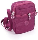 M 227 Krinkıl Kumaş Unisex Küçük Omuz Çantası, Telefonluk Bordo