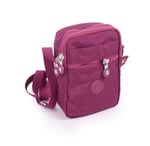 M 227 Krinkıl Kumaş Unisex Küçük Omuz Çantası, Telefonluk Bordo
