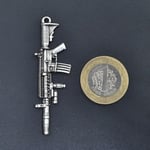 M4 Silah - Pubg Örme Zincir Kolye - Gümüş Kaplama - Erkek Kadın Kolye - No:1408
