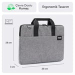MACK Cityfit MCC-702 Laptop Çantası, Erkekler ve Kadınlar için Profesyonel Bilgisayar Çantası, 13,3 inç - 14.1 inç Notebook Çantası, Evrak Çantası, Gri