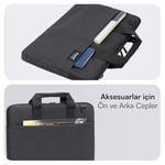MACK Cityfit MCC-703 Laptop Çantası, Erkekler ve Kadınlar için Profesyonel Bilgisayar Çantası, 15.6 inç Notebook Çantası, Evrak Çantası, Siyah
