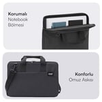 MACK Cityfit MCC-703 Laptop Çantası, Erkekler ve Kadınlar için Profesyonel Bilgisayar Çantası, 15.6 inç Notebook Çantası, Evrak Çantası, Siyah