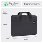 MACK Cityfit MCC-703 Laptop Çantası, Erkekler ve Kadınlar için Profesyonel Bilgisayar Çantası, 15.6 inç Notebook Çantası, Evrak Çantası, Siyah