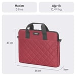 MACK Iksy MCC-902 Laptop Çantası, Erkekler ve Kadınlar için Profesyonel Bilgisayar Çantası, 13,3 inç - 14.1 inç Notebook Çantası, Evrak Çantası, Kırmızı