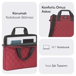 MACK Iksy MCC-902 Laptop Çantası, Erkekler ve Kadınlar için Profesyonel Bilgisayar Çantası, 13,3 inç - 14.1 inç Notebook Çantası, Evrak Çantası, Kırmızı