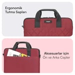 MACK Iksy MCC-902 Laptop Çantası, Erkekler ve Kadınlar için Profesyonel Bilgisayar Çantası, 13,3 inç - 14.1 inç Notebook Çantası, Evrak Çantası, Kırmızı