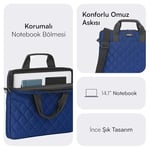 MACK Iksy MCC-903 Laptop Çantası, Erkekler ve Kadınlar için Profesyonel Bilgisayar Çantası, 13,3 inç - 14.1 inç Notebook Çantası, Evrak Çantası, Lacivert