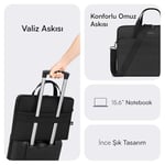 Mack MCE-1511 Nova Eco Çevre Dostu Laptop Çantası, 15.6 inç Bilgisayar Çantası, Kadın ve Erkek Notebook Çantası, YKK Fermuarlı Macbook Çantası, İş ve Evrak Çantası, Siyah