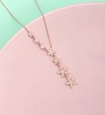 Madam Matmazel Gümüş Kayan Yıldız Kolye, Kadın, Genç Kız ve Anne, Kübik Zirkon (CZ), 925 Ayar Gümüş (Rose Gold)